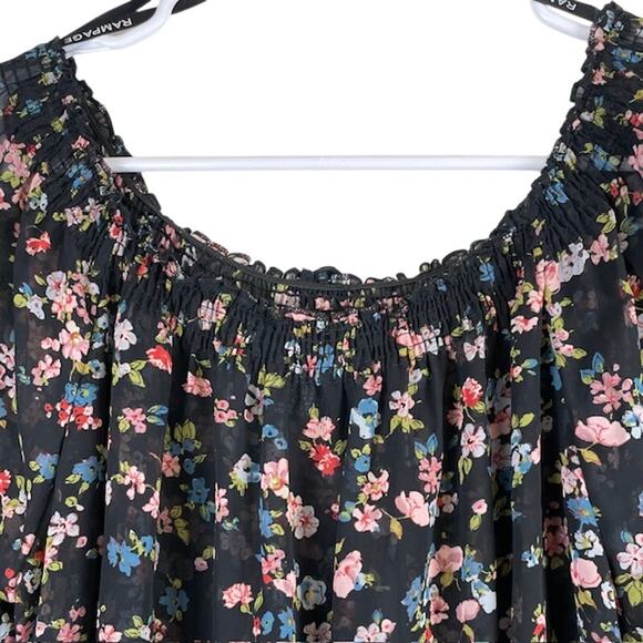 Rampage women's vintage Y2k floral top with elastic waist. - Picture 4 of 5